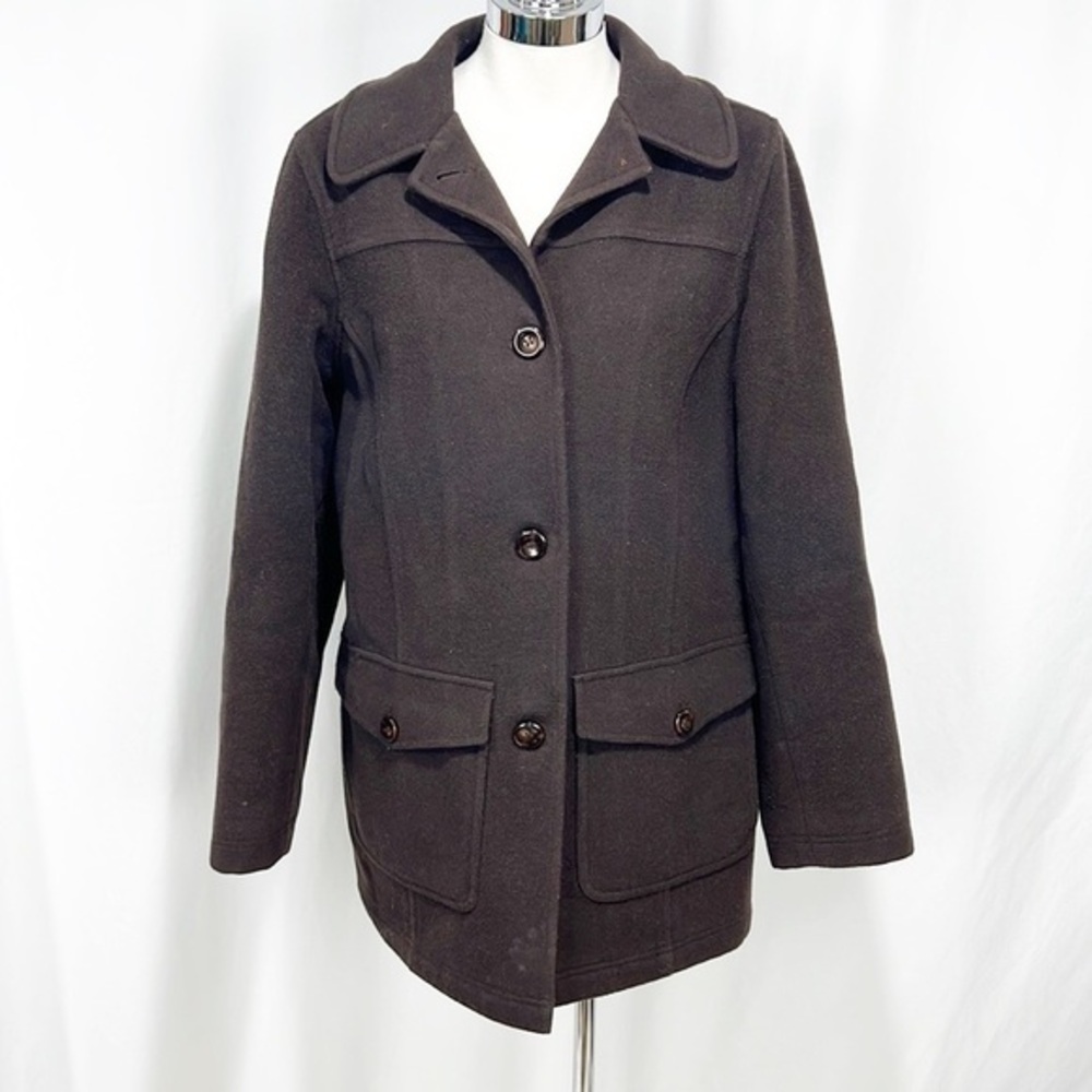 L.l Bean Chocolate Brown Thinsulate Pea Coat Medium